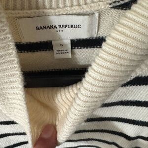 Oversized Striped Mock-neck Sweater